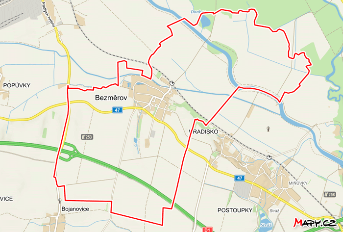 Mapa Bezměrov