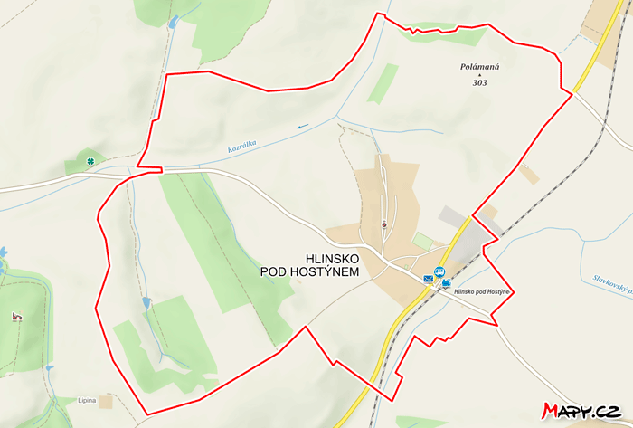 Mapa Hlinsko pod Hostýnem