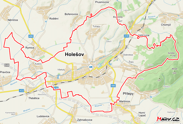 Mapa Holešov