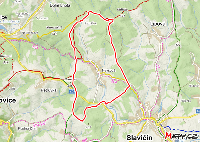 Mapa Nevšová