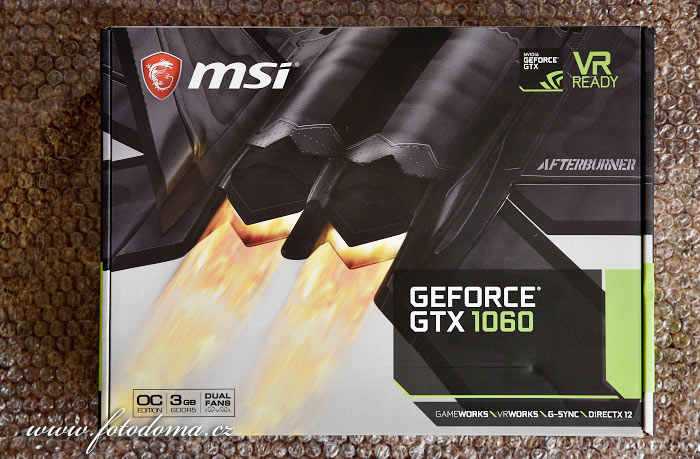Grafická karta: MSI GeForce GTX 1060 3GT OC, 3GB