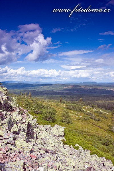 Fotka Krajina od vodopádu Njupeskär v národním parku Fulufjället