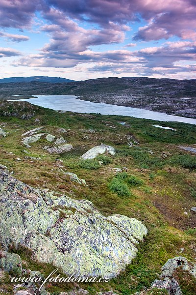 Fotka Jezero Eldbekkskardvatnet, Národní park Blåfjella-Skjækerfjella, Norsko