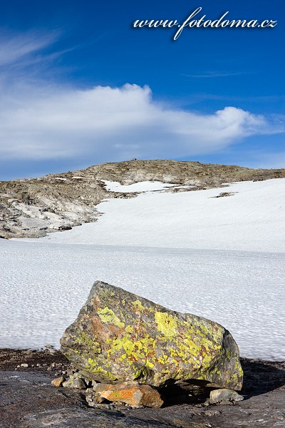 Krajina kolem jezera Røvassvatnan. Národní park Saltfjellet-Svartisen, kraj Nordland, Norsko