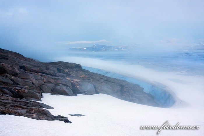 Hory národního parku Padjelanta z vrcholu Rago, národní park Rago, kraj Nordland, Norsko