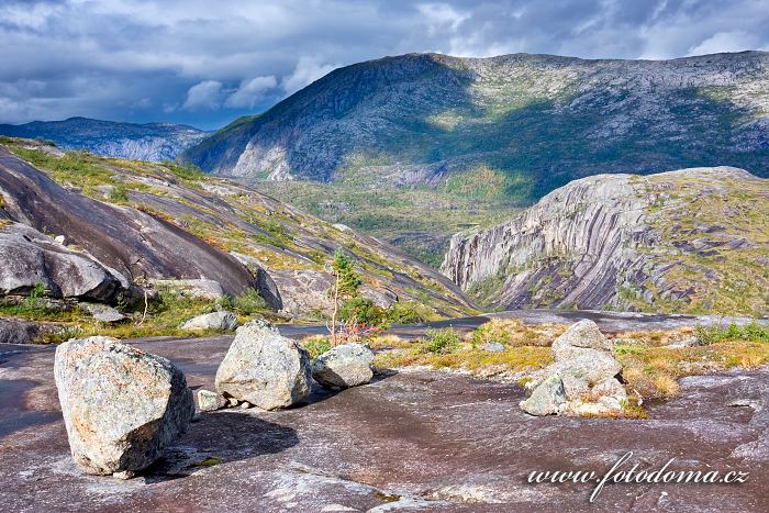 Údolí Storskogdalen, národní park Rago, kraj Nordland, Norsko