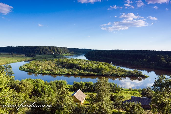 Fotka Soutok řeky Merkys a řeky Nemunas poblíž Merkinė, Litva