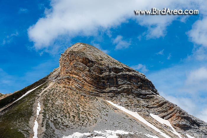 Boční vrchol hory Hohe Gaisl (Croda Rossa)