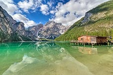 Pragser Wildsee in Dolomites, Italy