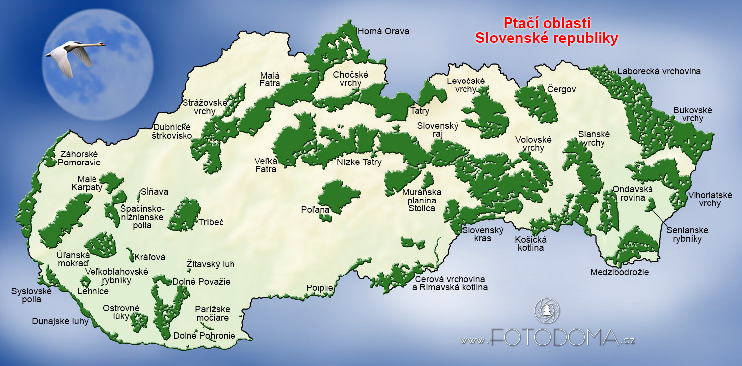 Mapa ptačích oblastí Slovenské republiky