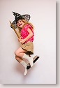 Girl flying on broom