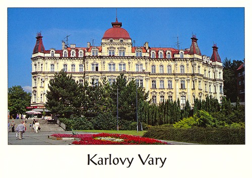 Pohlednice Karlovy Vary - dům v Masarykově ulici