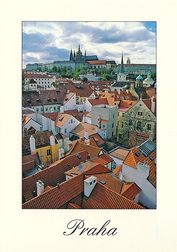 Pohlednice Praha - Malostranské střechy a panorama Hradčan