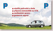 Zadní strana vizitky Autoservisu Kužela Sehradice