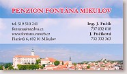 Vizitka Penzion Fontána Mikulov