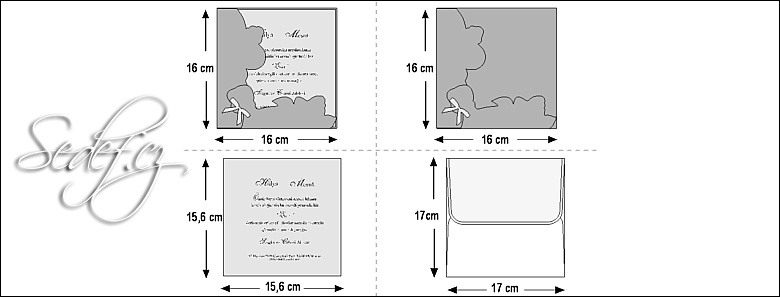 Rozměry svatebního oznámení 3605